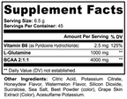 Supplement Facts for AMBROSIA BCAA Watermelon - Includes L-Glutamine and 2:1:1 BCAA Ratio.